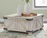 Warmstead Furniture - Ashley Furniture - Carynhurst Coffee Table - Cocktail Table with Storage / Whitewash - T929-20